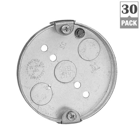 4 cubic in round pancake electrical box|round electrical box home depot.